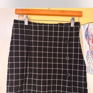 Forever 21 Black & White Plaid Mini Skirt